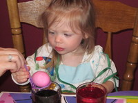 Dyeing Easter eggs