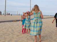 Making friends on the beach